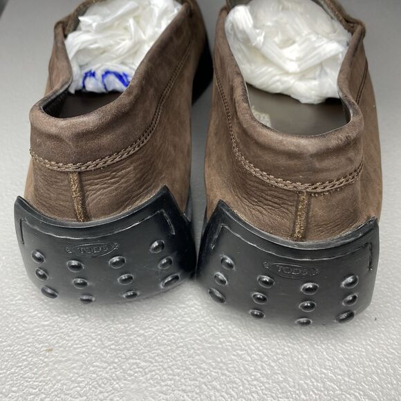 Tod's Driving Shoes Penny Loafers Mens Size 12 Brown Suede Slip On Made in Italy - Picture 4 of 7